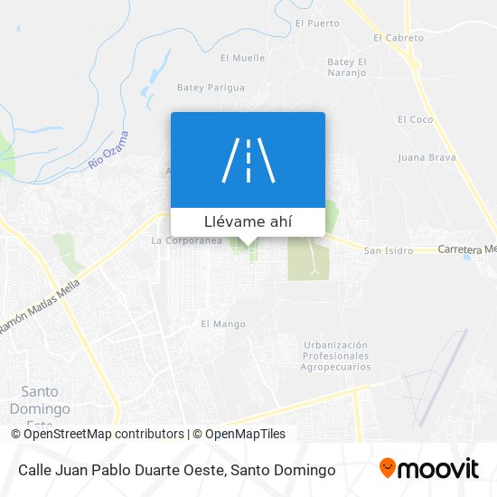Mapa de Calle Juan Pablo Duarte Oeste