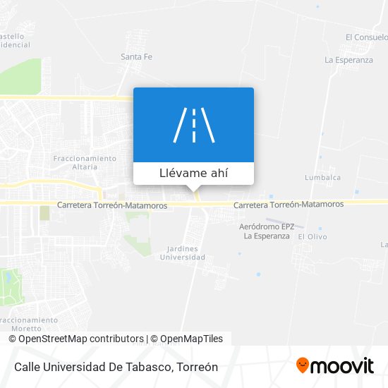 Mapa de Calle Universidad De Tabasco