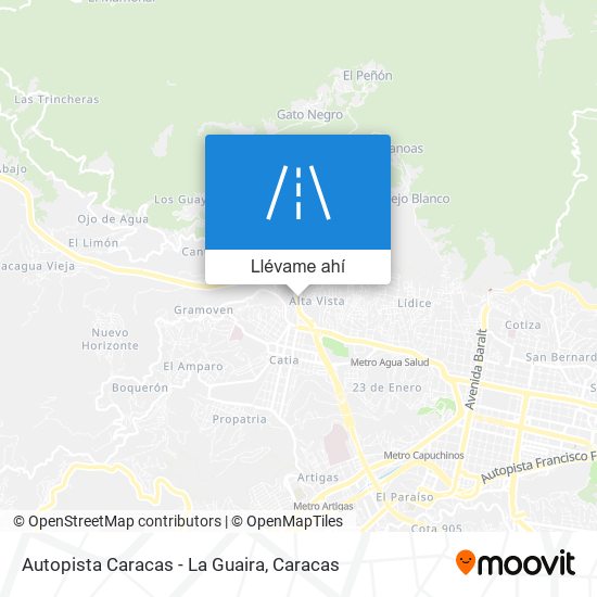 Mapa de Autopista Caracas - La Guaira