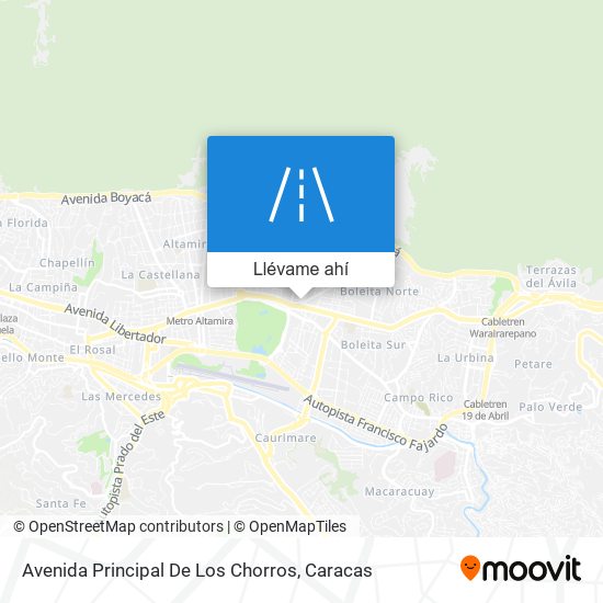 Mapa de Avenida Principal De Los Chorros