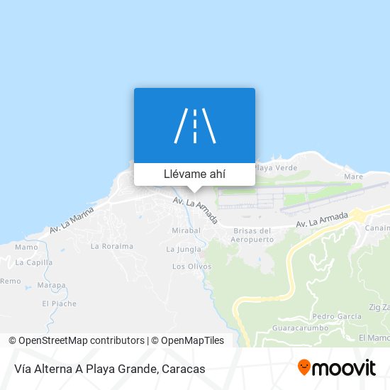 Mapa de Vía Alterna A Playa Grande