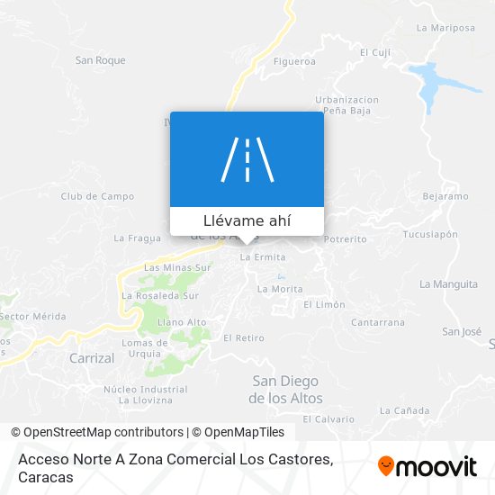 Mapa de Acceso Norte A Zona Comercial Los Castores