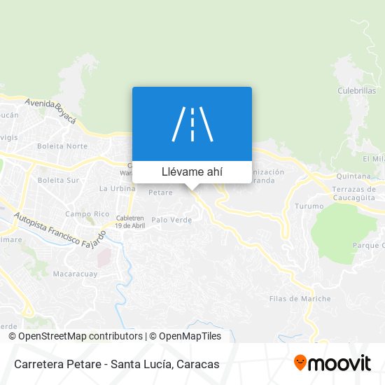 Mapa de Carretera Petare - Santa Lucía