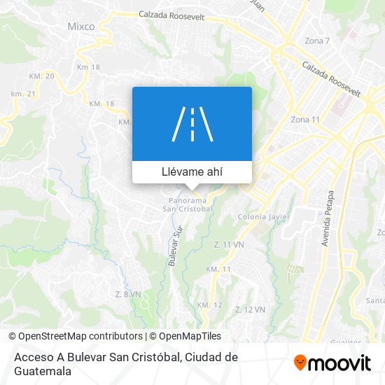 Cómo llegar a Acceso A Bulevar San Cristóbal en Mixco en Autobús?