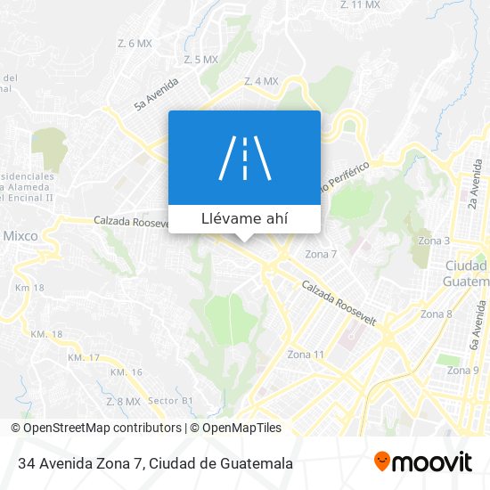 Mapa de 34 Avenida Zona 7