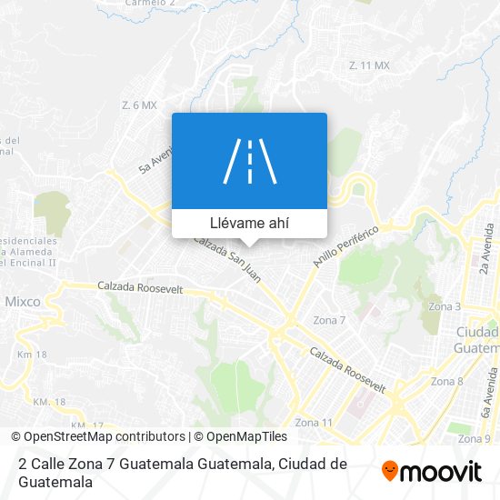 Mapa de 2 Calle Zona 7 Guatemala Guatemala