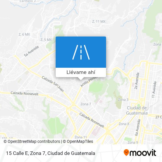 Mapa de 15 Calle E, Zona 7