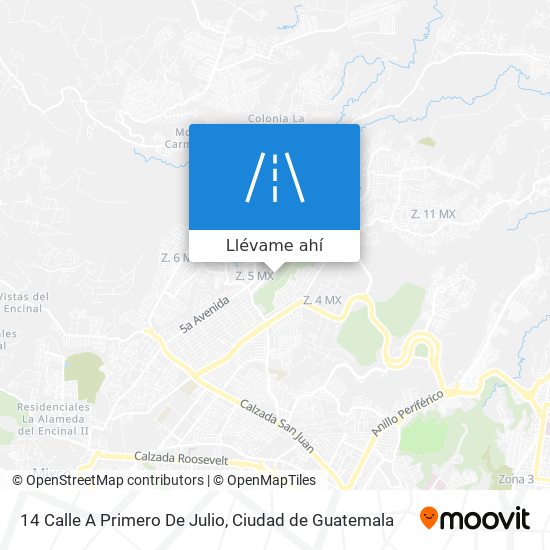 Mapa de 14 Calle A Primero De Julio