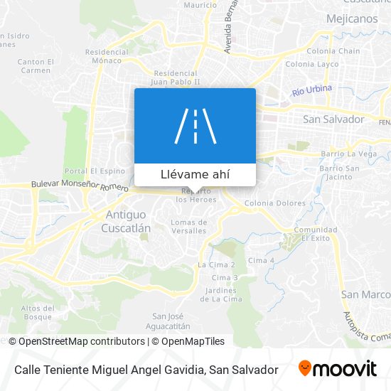 Mapa de Calle Teniente Miguel Angel Gavidia