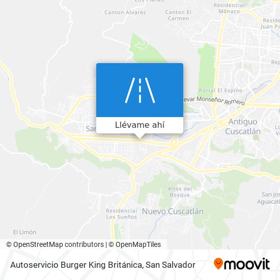 Mapa de Autoservicio Burger King Británica