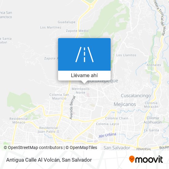 Mapa de Antigua Calle Al Volcán
