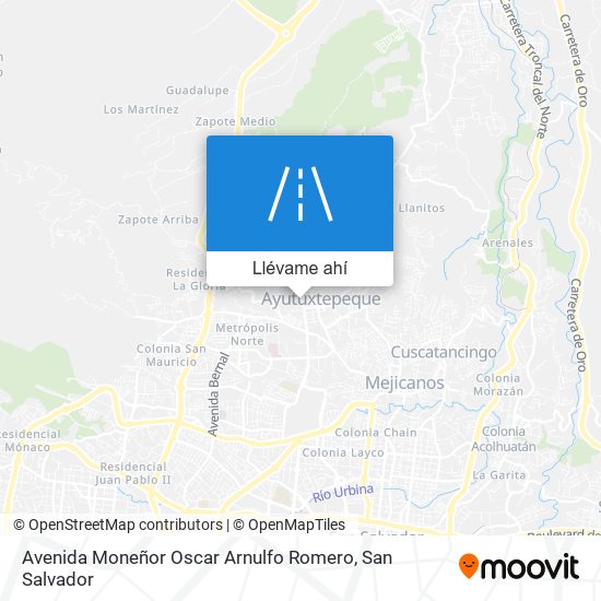 Mapa de Avenida Moneñor Oscar Arnulfo Romero
