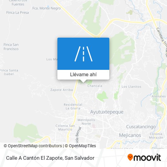 Mapa de Calle A Cantón El Zapote