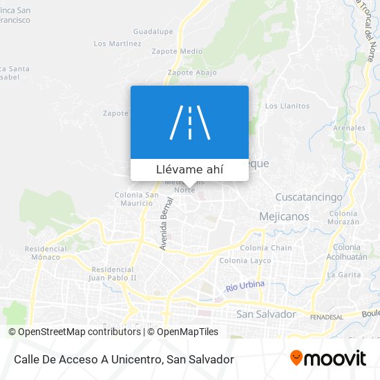 Mapa de Calle De Acceso A Unicentro