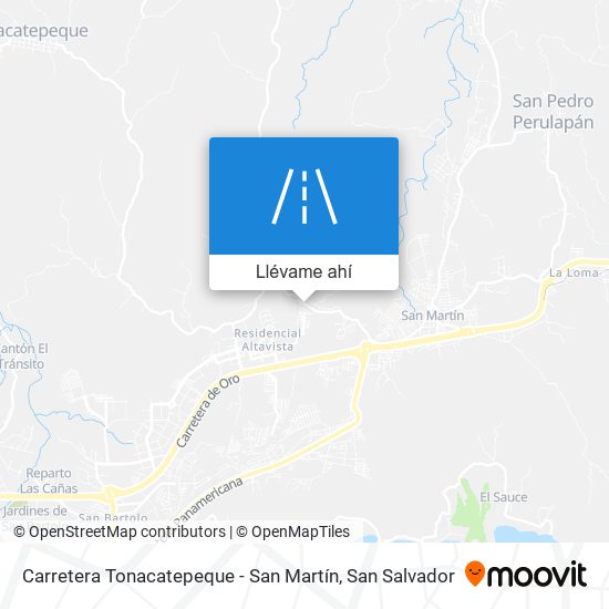 Mapa de Carretera Tonacatepeque - San Martín