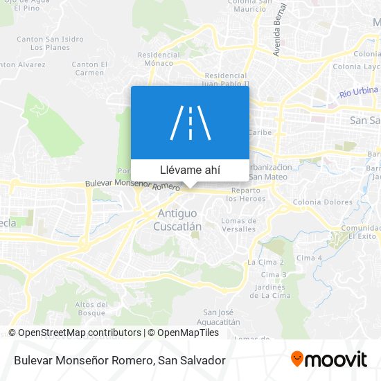 Mapa de Bulevar Monseñor Romero