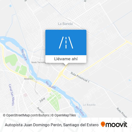 Mapa de Autopista Juan Domingo Perón