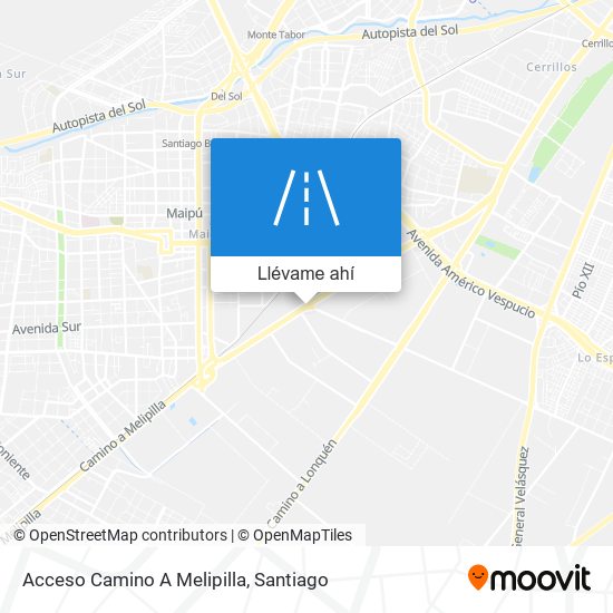 Mapa de Acceso Camino A Melipilla