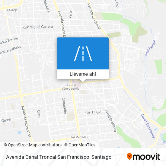 Mapa de Avenida Canal Troncal San Francisco