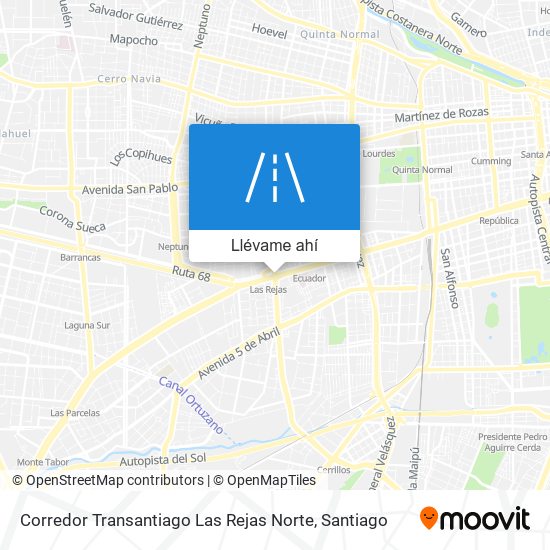 Mapa de Corredor Transantiago Las Rejas Norte