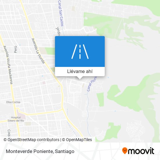 Mapa de Monteverde Poniente