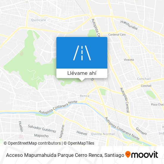 Mapa de Acceso Mapumahuida Parque Cerro Renca