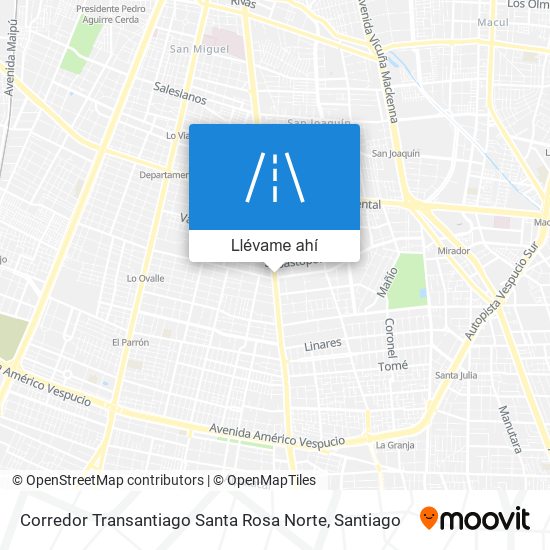 Mapa de Corredor Transantiago Santa Rosa Norte