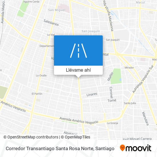 Mapa de Corredor Transantiago Santa Rosa Norte