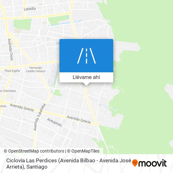 Mapa de Ciclovía Las Perdices (Avenida Bilbao - Avenida José Arrieta)