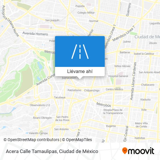 Mapa de Acera Calle Tamaulipas