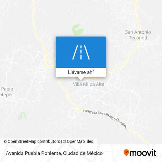 Mapa de Avenida Puebla Poniente
