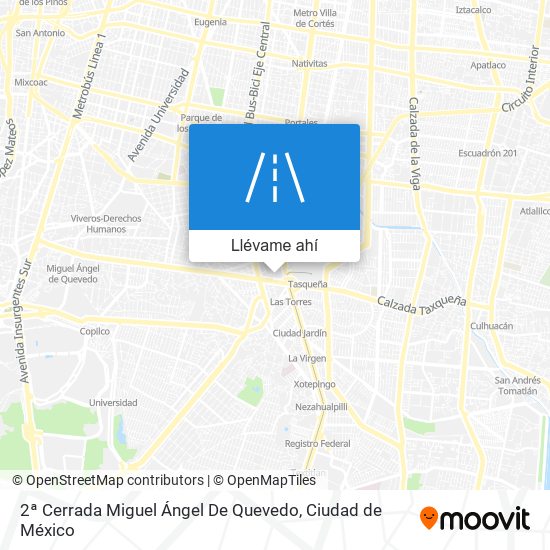 Mapa de 2ª Cerrada Miguel Ángel De Quevedo