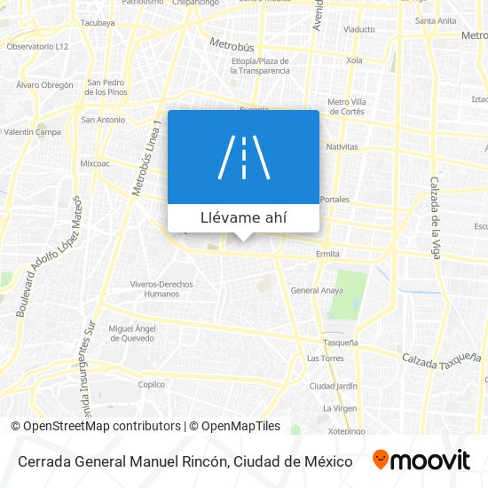Mapa de Cerrada General Manuel Rincón
