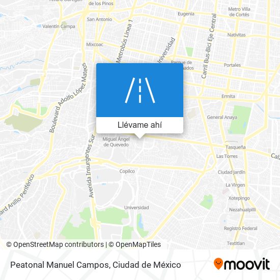 Mapa de Peatonal Manuel Campos