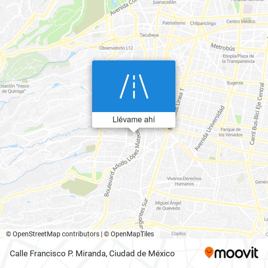 Mapa de Calle Francisco P. Miranda