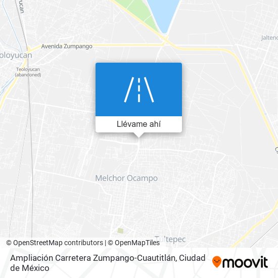 Mapa de Ampliación Carretera Zumpango-Cuautitlán