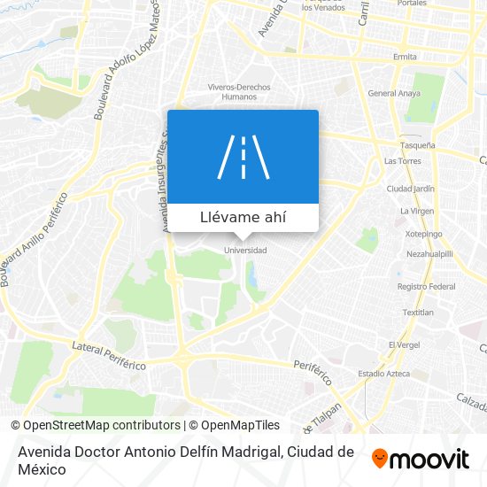Mapa de Avenida Doctor Antonio Delfín Madrigal