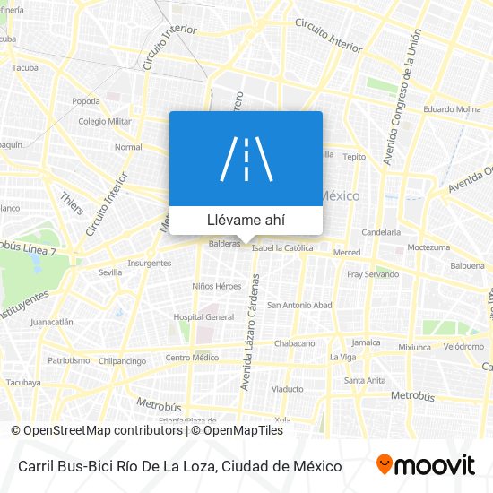 Mapa de Carril Bus-Bici Río De La Loza