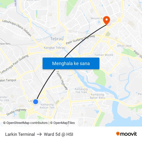 Larkin Sentral (46239) to Ward 5d @ HSI map