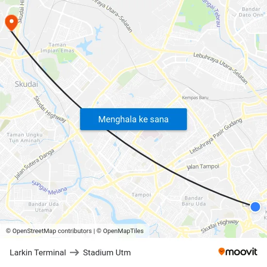 Larkin Terminal to Stadium Utm map
