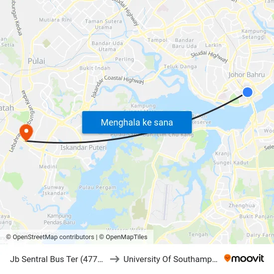 Jb Sentral Bus Ter (47711) to University Of Southampton map