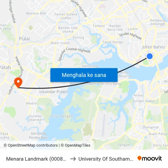 Menara Landmark (0008096) to University Of Southampton map