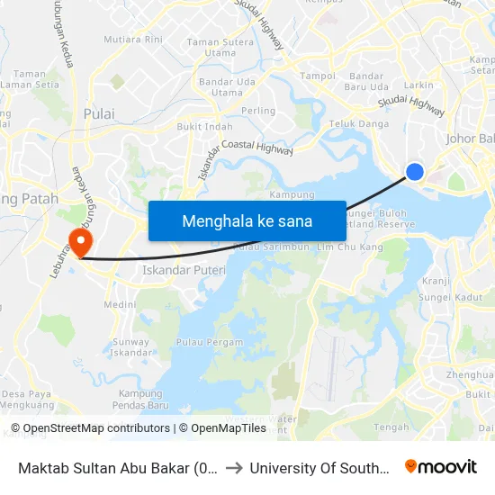 Maktab Sultan Abu Bakar (0005494) to University Of Southampton map