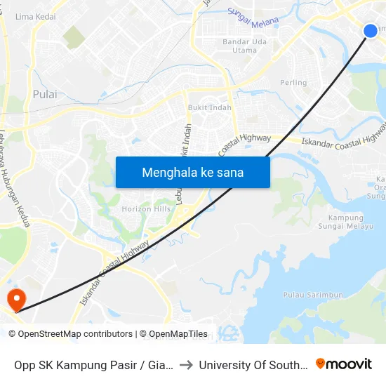 Opp SK Kampung Pasir / Giant Tampoi to University Of Southampton map