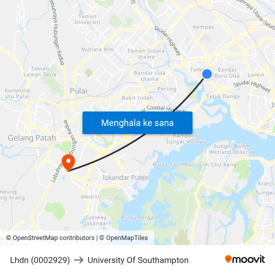 Lhdn (0002929) to University Of Southampton map