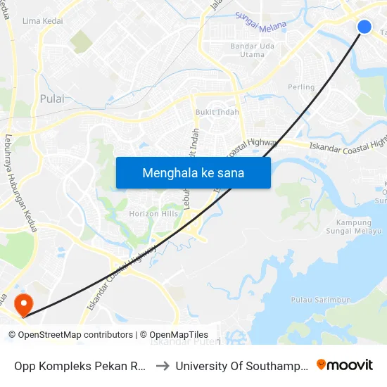 Opp Kompleks Pekan Rabu to University Of Southampton map