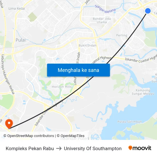 Kompleks Pekan Rabu to University Of Southampton map