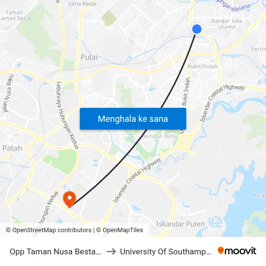 Opp Taman Nusa Bestari 3 to University Of Southampton map
