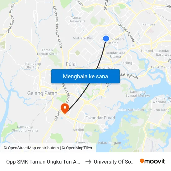 Opp SMK Taman Ungku Tun Aminah (0007602) to University Of Southampton map