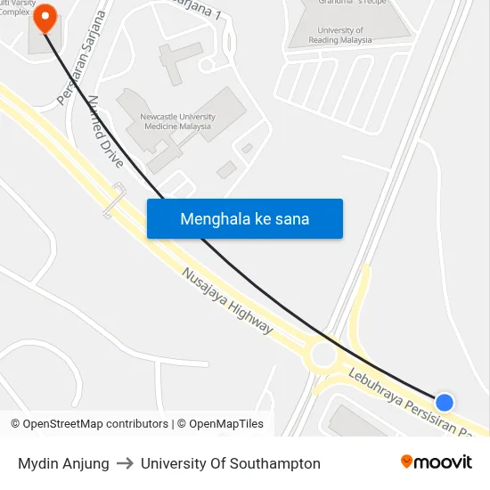 Mydin Anjung to University Of Southampton map